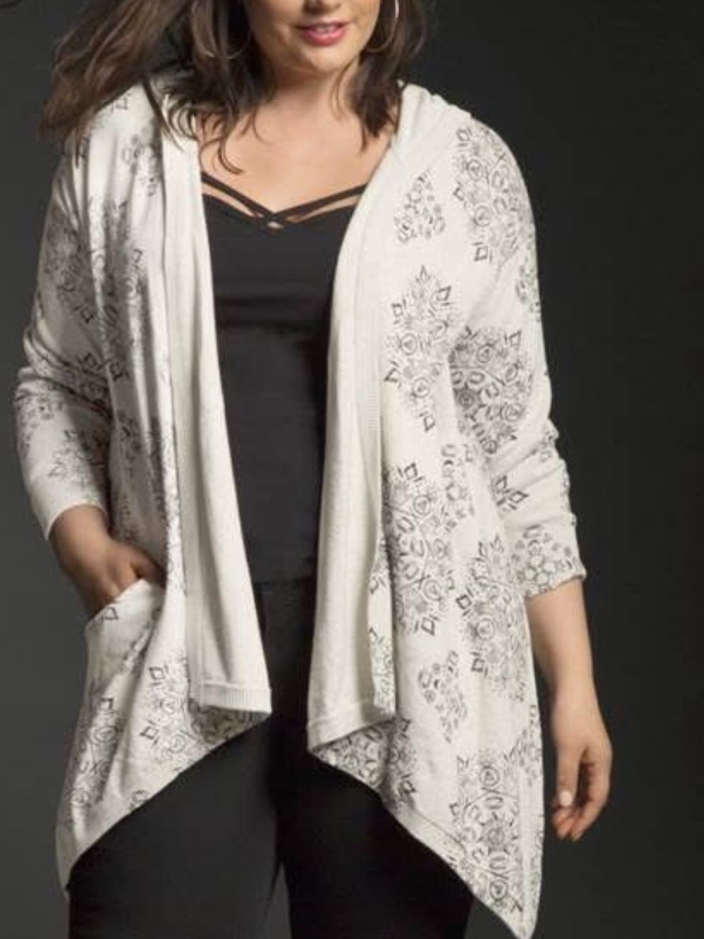 Torrid x Harry Potter Hooded Angled Open-Front Cardigan Sweater Size 4